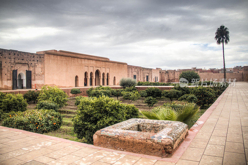 在摩洛哥马拉喀什的Bab Agnaou宫殿里